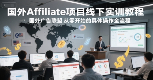 国外Affiliate项目线下实训教程，国外广告联盟从零开始的具体操作全流程-网创资源总站