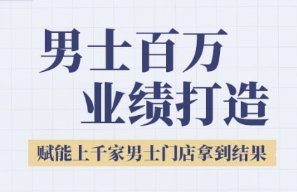 2025男士美业百万业绩打造，赋能上千家男士门店拿到结果-网创资源总站