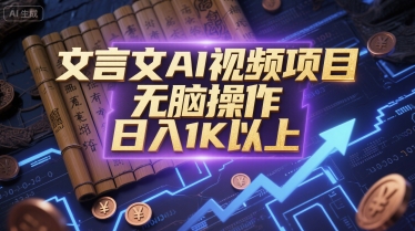 文言文AI视频项目，无脑操作，日入1K以上-网创资源总站