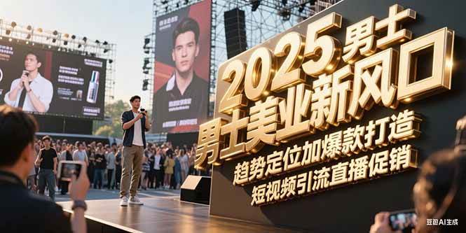 2025男士美业新风口，趋势定位加爆款打造，短视频引流直播促销-网创资源总站