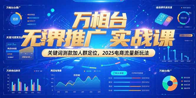 万相台无界推广实战课，关键词测款加人群定位，2025电商流量新玩法-网创资源总站