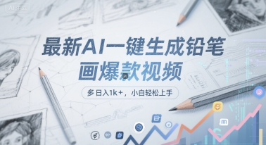 最新AI一键生成铅笔画爆款视频，多平台分发，日 入1k+，小白轻松上手【揭秘】-网创资源总站