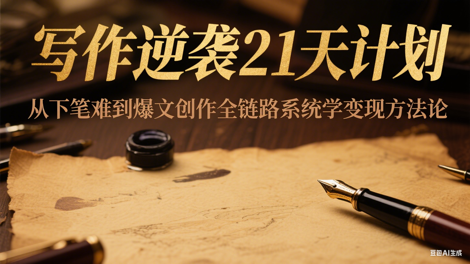 写作逆袭21天计划：从下笔难到爆文创作全链路系统学变现方法论-网创资源总站