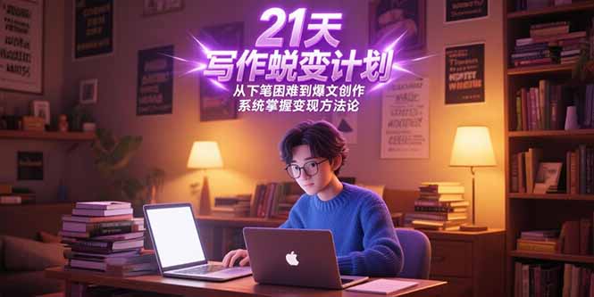 21天写作蜕变计划，从下笔困难到爆文创作，系统掌握变现方法论-网创资源总站