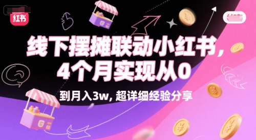 线下摆摊联动小红书，4 个月实现从 0 到月入3w，超详细经验分享-网创资源总站