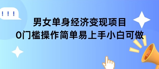 女单身经济项目变现周期长可复购率高日入1k+-网创资源总站
