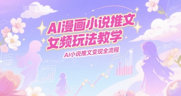 AI漫画小说推文女频玩法教学，AI小说推文变现全流程-网创资源总站