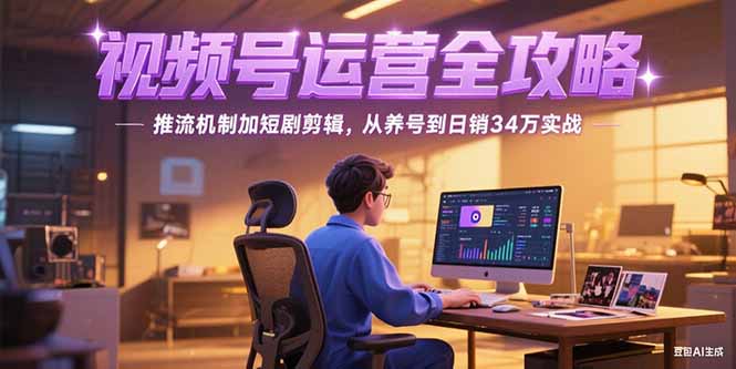 2025视频号运营全攻略，推流机制加短剧剪辑，从养号到日销34万实战-网创资源总站