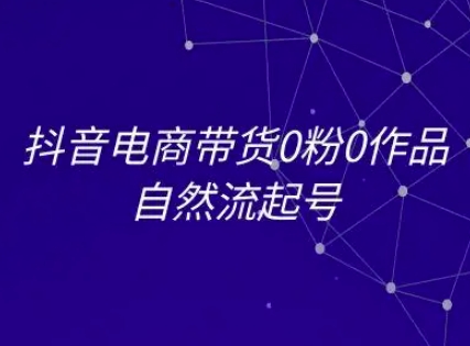 抖音电商带货0粉0作品自然流起号，抖音电商教程-网创资源总站