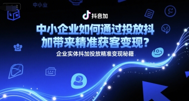 中小企业如何通过投放抖加带来精准获客变现？企业实体抖加投放精准变现秘籍-网创资源总站