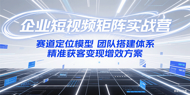 企业短视频矩阵实战营：赛道定位模型+团队搭建体系+精准获客变现增效方案-网创资源总站