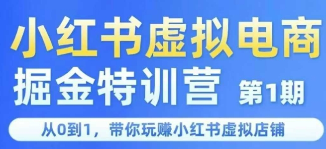 小红书虚拟电商掘金特训营第1期，从0到1，带你玩转小红书虚拟店铺-网创资源总站