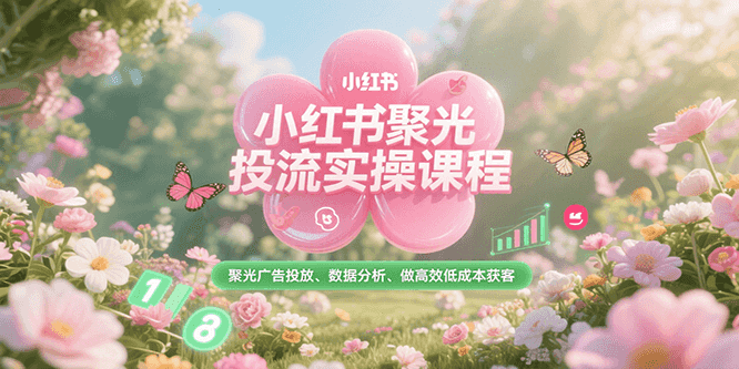 小红书聚光投流实操课程，聚光广告投放、数据分析、做高效低成本获客-网创资源总站