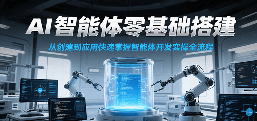 AI智能体零基础搭建实操课，从创建到应用快速掌握智能体开发全流程！-网创资源总站