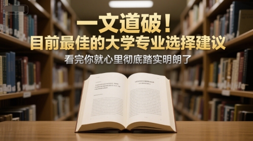付费文章：一文道破！目前最佳的大学专业选择建议，看完你就心里彻底踏实明朗了-网创资源总站