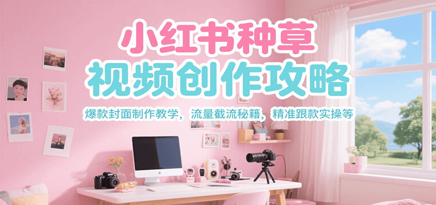 小红书种草视频创作攻略，爆款封面制作教学 ，流量截流秘籍 ，精准跟款实操等-网创资源总站