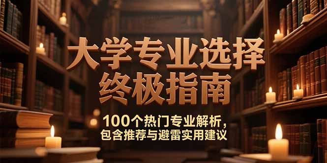 付费文：大学专业选择终极指南,100个热门专业解析,包含推荐与避雷实用建议-网创资源总站