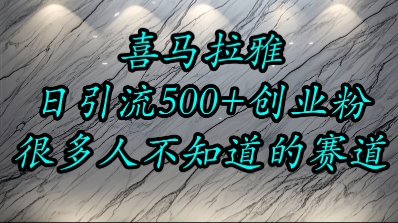 喜马拉雅，小而精的流量赛道，日进500+精准创业粉-网创资源总站