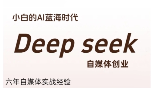 普通人利用Deepseek自媒体创业，零基础友好，小白的AI蓝海时代-网创资源总站