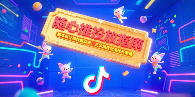 随心推投放指南，脚本设计加数据监测，三阶段自然流拉升策略-网创资源总站
