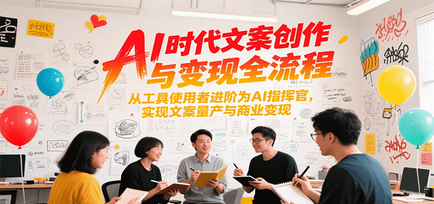 AI时代文案创作与变现全流程，从工具使用者进阶为AI指挥官，实现文案量产与商业变现-网创资源总站