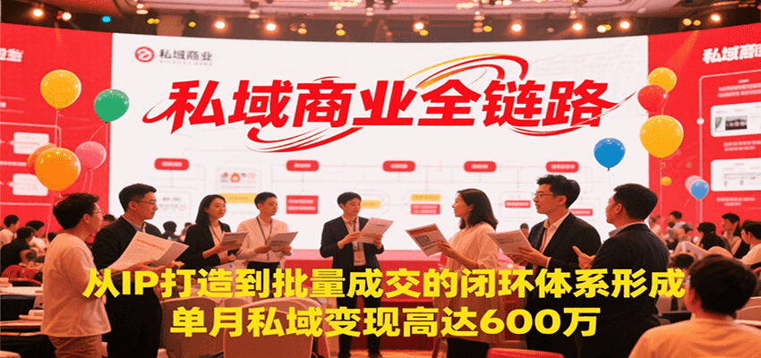 私域商业全链路，从IP打造到批量成交的闭环体系形成，单月私域变现600万-网创资源总站