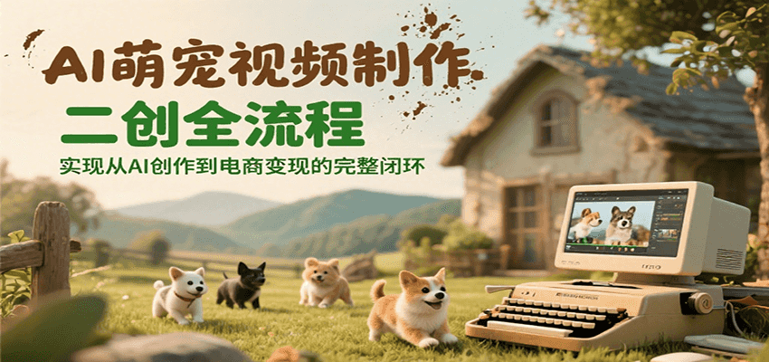 AI萌宠视频制作二创全流程，实现从AI创作到电商变现的完整闭环-网创资源总站