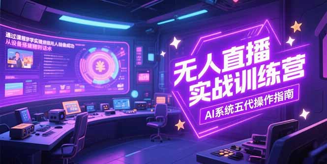 无人直播实操训练营，从设备搭建到话术，AI系统五代操作指南(7月更新-网创资源总站