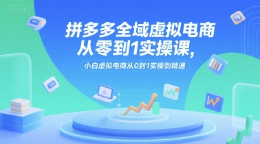 拼多多全域虚拟电商从零到1实操课，小白虚拟电商从0到1实操到精通-网创资源总站