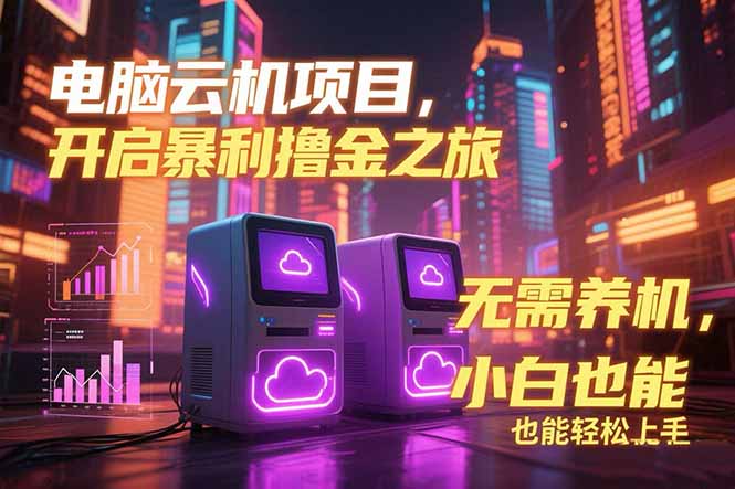 电脑云机项目 暴力撸金玩法，不需要养机 配置没有要求 单机100个窗口一…-网创资源总站