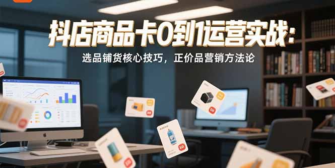 抖店商品卡0到1运营实战：选品铺货核心技巧，正价品营销方法论-网创资源总站