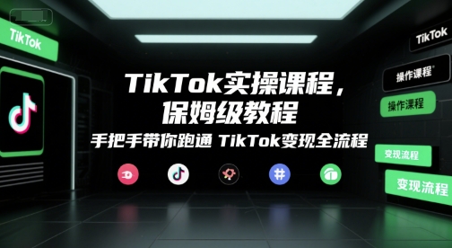 TikTok实操课程，保姆级教程，手把手带你跑通TikTok变现全流程-网创资源总站