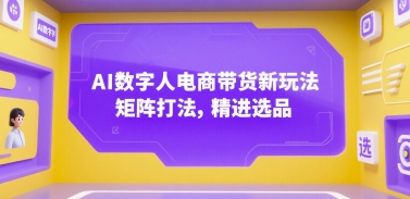 AI数字人电商带货新玩法，矩阵打法，精进选品-网创资源总站