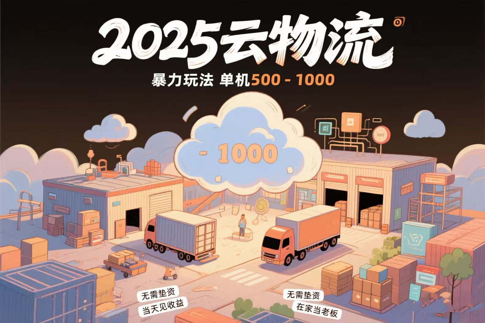 云物流赚差价，项目纯利润500~1000，无需垫资，当天到账。不需要有车，…-网创资源总站