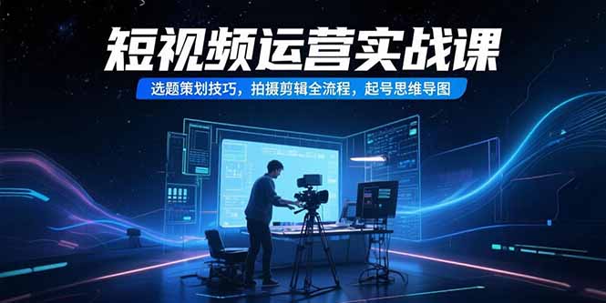 短视频运营实战课，选题策划技巧，拍摄剪辑全流程，起号思维导图-网创资源总站