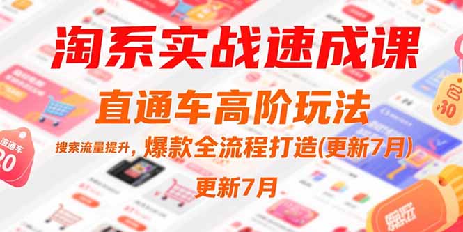 淘系实战速成课，直通车高阶玩法，搜索流量提升，爆款全流程打造(更新7月-网创资源总站