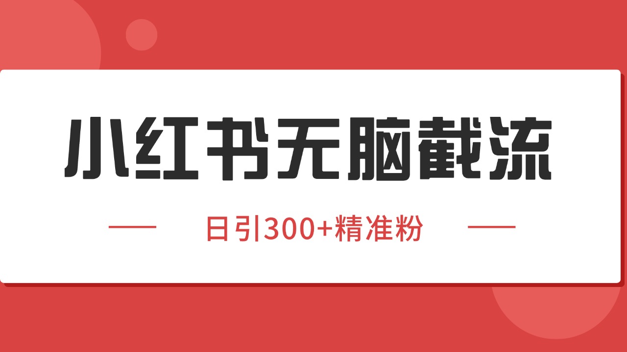 小红书截流同行客源，独家野路子获客玩法 日引200+暴力获客-网创资源总站