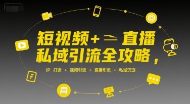 短视频+直播私域引流全攻略，IP打造 +视频引流 +直播引流 +私域沉淀-网创资源总站