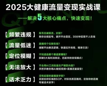 大健康流量全域新增长8.0，三月底线下课视频，大健康万亿蓝海，从类目突围到模式迭代-网创资源总站