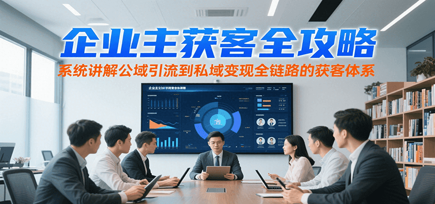 企业主获客全攻略，系统讲解公域引流到私域变现全链路的获客体系-网创资源总站