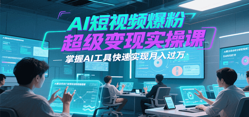 AI短视频爆粉超级变现实操课，掌握AI工具快速实现月入过万-网创资源总站