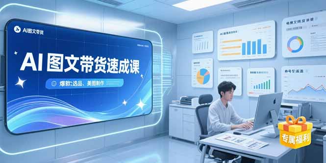 AI图文带货速成课，养号引流秘籍，爆款选品策略，美图制作全流程-网创资源总站
