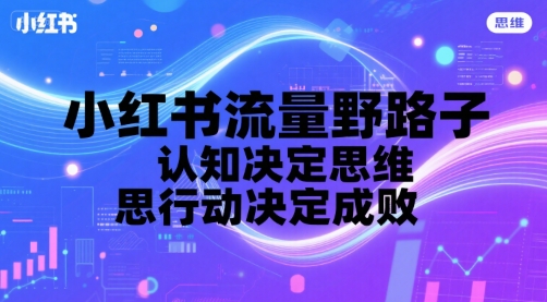 小红书流量野路子，认知决定思维，思维决定行动，行动决定成败-网创资源总站