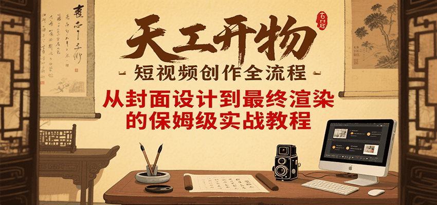 天工开物短视频创作全流程，从封面设计到最终渲染的保姆级实战教程-网创资源总站
