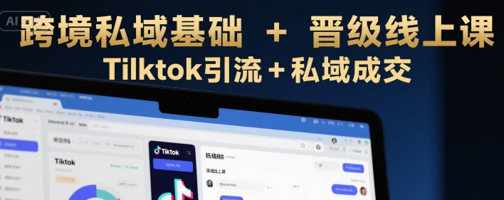 跨境私域基础+晋级线上课，Tilktok引流+私域成交-网创资源总站