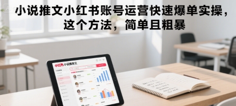 小说推文小红书账号运营快速爆单实操，这个方法，简单且粗暴-网创资源总站
