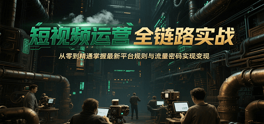 短视频运营全链路实战，从零到精通掌握最新平台规则与流量密码实现变现-网创资源总站
