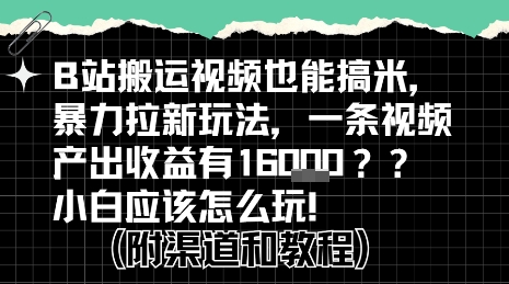 b站掘金计划？搬运视频也能挣拉新的收益，小白应该怎么玩！-网创资源总站