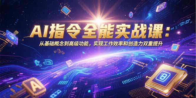 AI指令全能实战课：从基础概念到高级功能，实现工作效率和创造力双重提升-网创资源总站