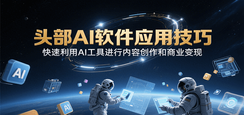 头部AI软件应用技巧，快速利用AI工具进行内容创作和商业变现-网创资源总站